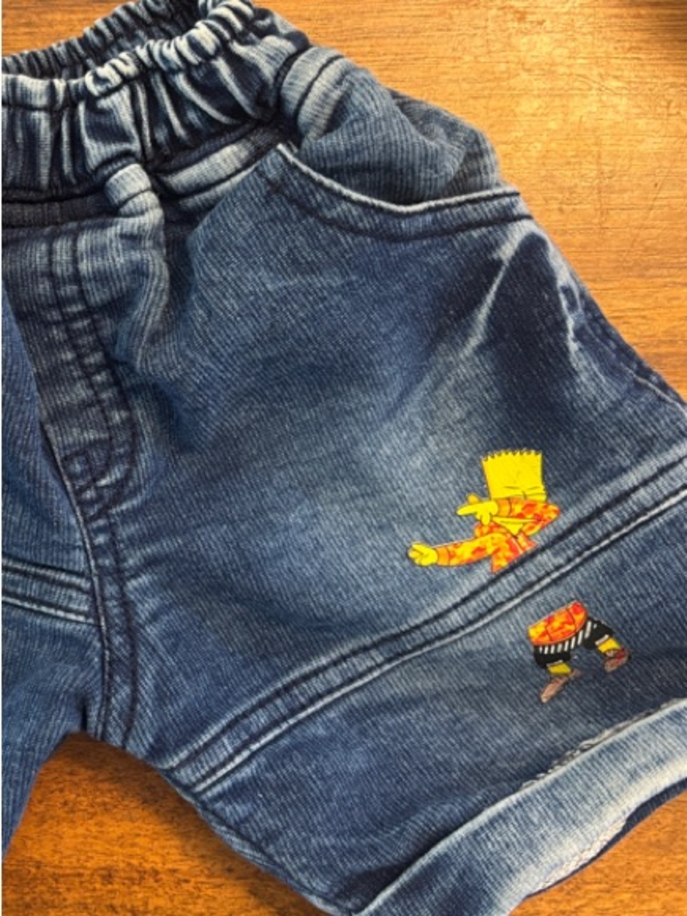 Vtg 90’s Toddler Pull-On Denim-Style‎ Bart Simpson Shorts - 18 months